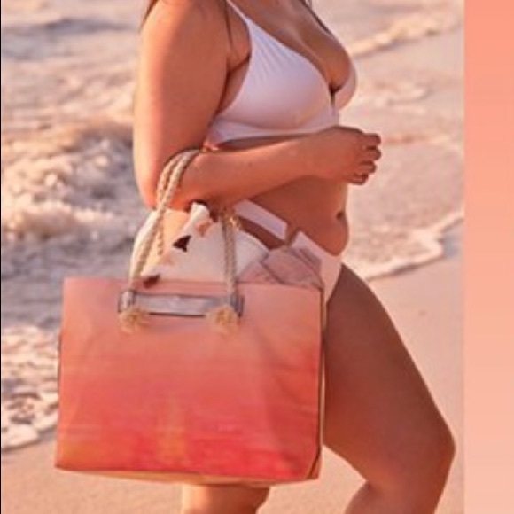 NWT Victoria’s Secret Sunset Canvas Tote - Picture 3 of 8